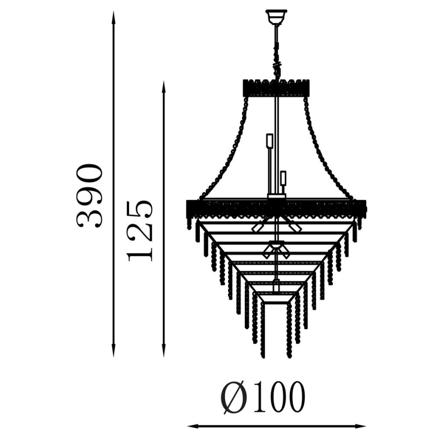 Searchlight - Lámpara de araña con cadena LOUIS PHILLIPE, 28 x E14 / 60 W / 230 V