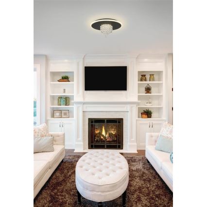 Searchlight - Luminaria de techo LED regulable DELUGE LED/20W/230V Ø 31,5 cm negra