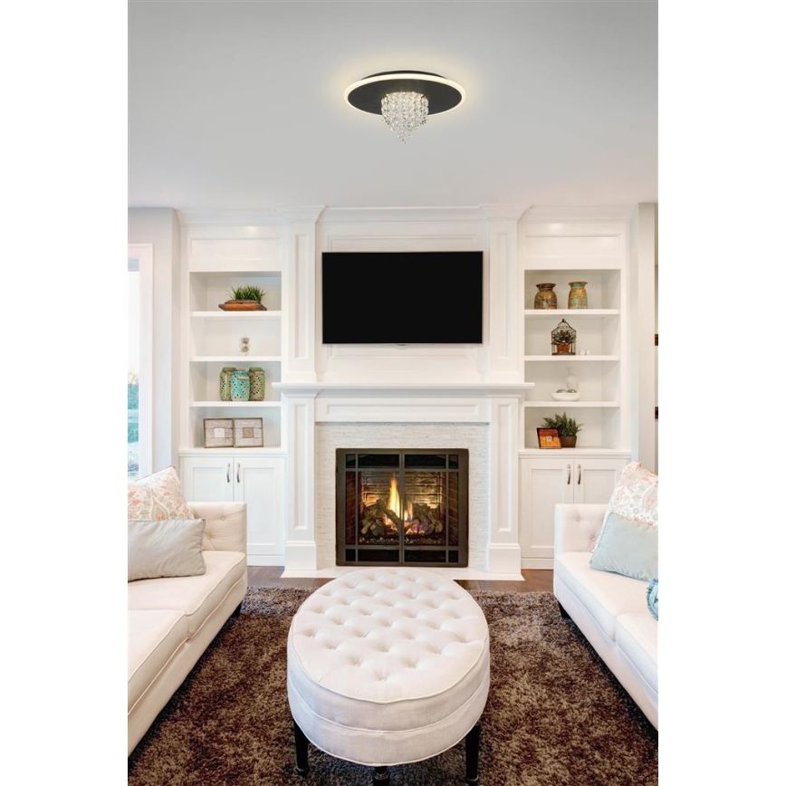 Searchlight - Luminaria de techo LED regulable DELUGE LED/20W/230V Ø 31,5 cm negra