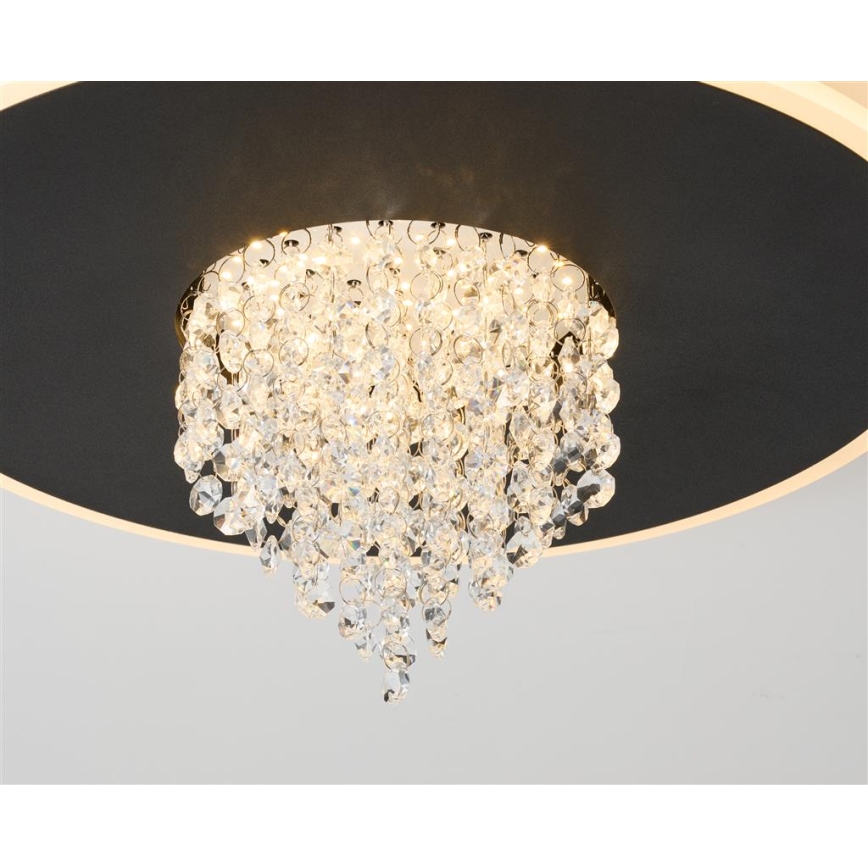 Searchlight - Luminaria de techo LED regulable DELUGE LED/20W/230V Ø 31,5 cm negra