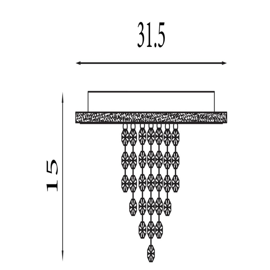 Searchlight - Luminaria de techo LED regulable DELUGE LED/20W/230V Ø 31,5 cm negra