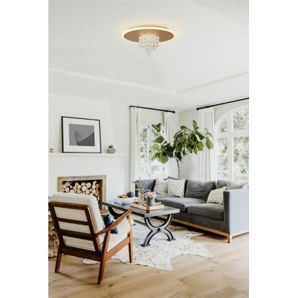 Searchlight - Lámpara de techo LED regulable DELUGE LED/20W/230V Ø 31,5 cm dorada