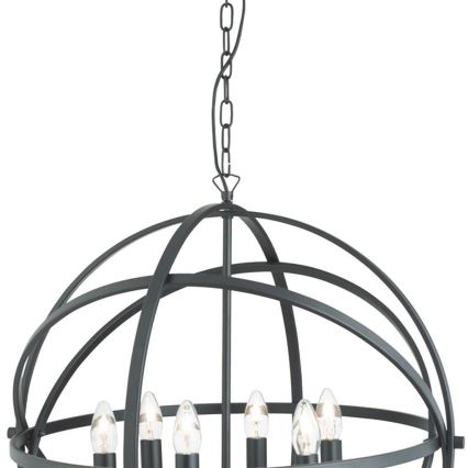 Searchlight - Lámpara colgante con cadena ORBIT 6xE14/60W/230V negra
