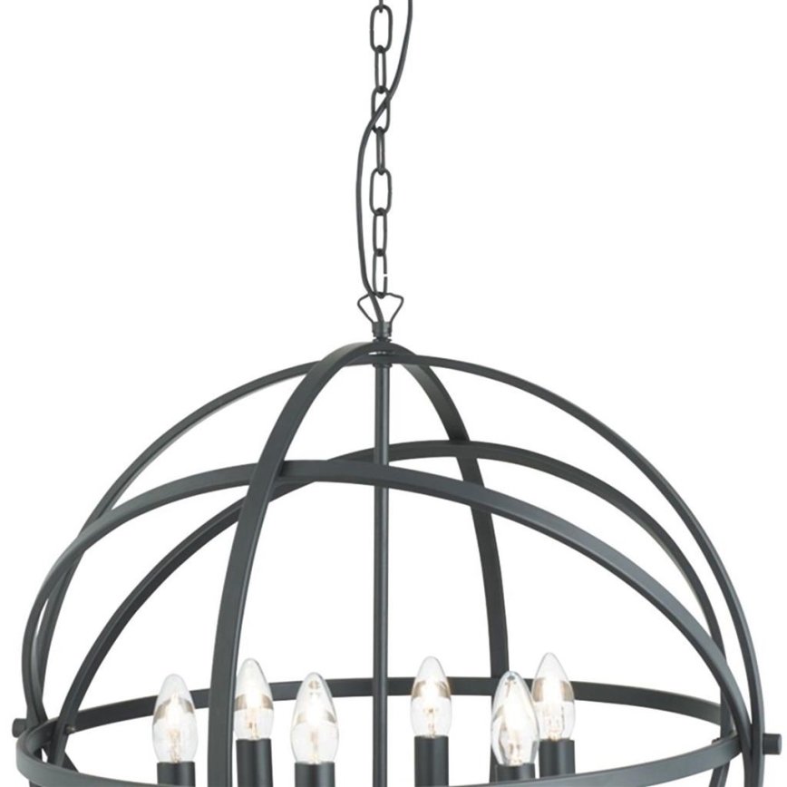Searchlight - Lámpara colgante con cadena ORBIT 6xE14/60W/230V negra