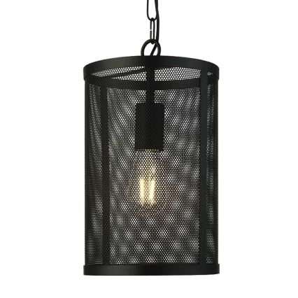 Searchlight - Lámpara colgante con cadena FISHNET 1xE27/60W/230V negro