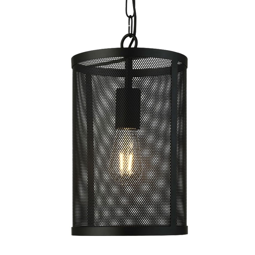 Searchlight - Lámpara colgante con cadena FISHNET 1xE27/60W/230V negro