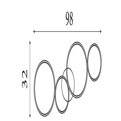Searchlight - Lámpara de techo LED regulable CIRQUE LED/37W/230V 3000K 33x97 cm