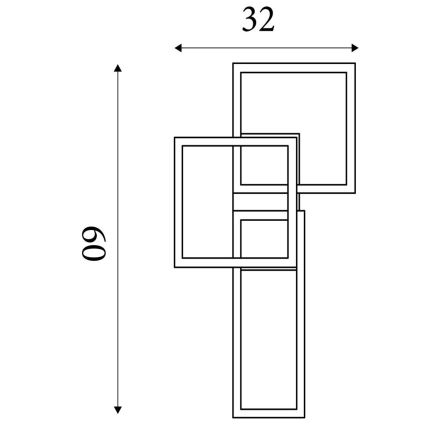Searchlight - Lámpara de techo LED regulable WALL ART II LED/30W/230V 32x60 cm