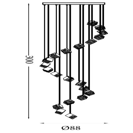Searchlight - Luminaria de techo LED regulable CUBOID LED/10,25W/230V 3000K