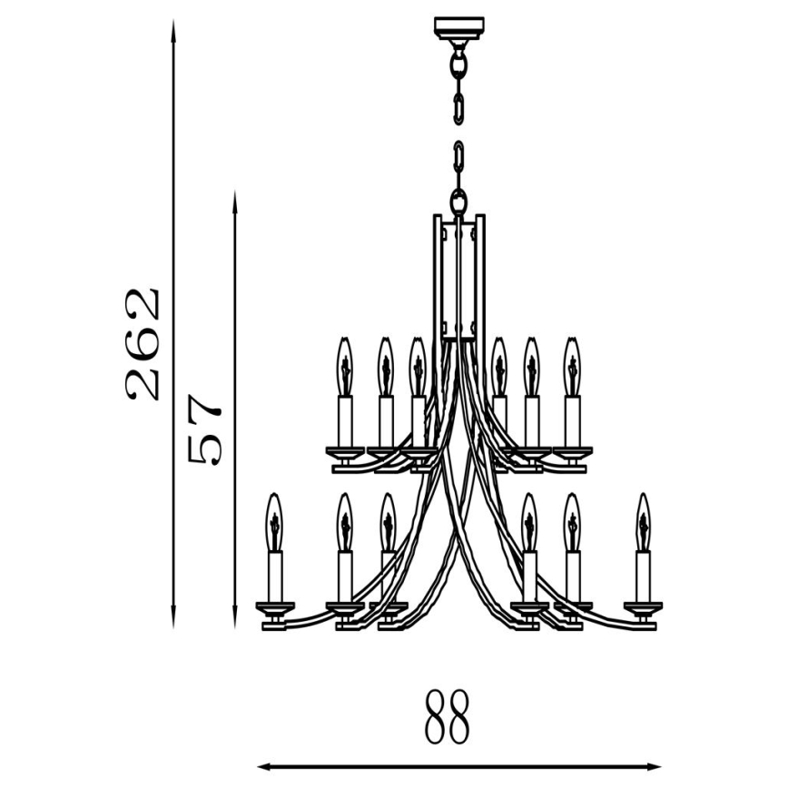 Searchlight - Lámpara colgante con cadena ASCONA 12xE14/60W/230V