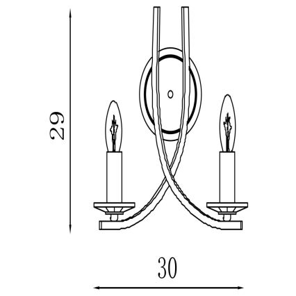 Searchlight - Aplique de pared ASCONA 2xE14/60W/230V