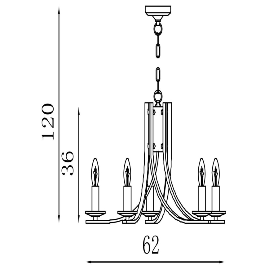 Searchlight - Lámpara colgante con cadena ASCONA 5xE14/60W/230V