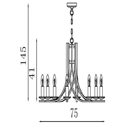 Searchlight - Lámpara colgante con cadena ASCONA 8xE14/60W/230V