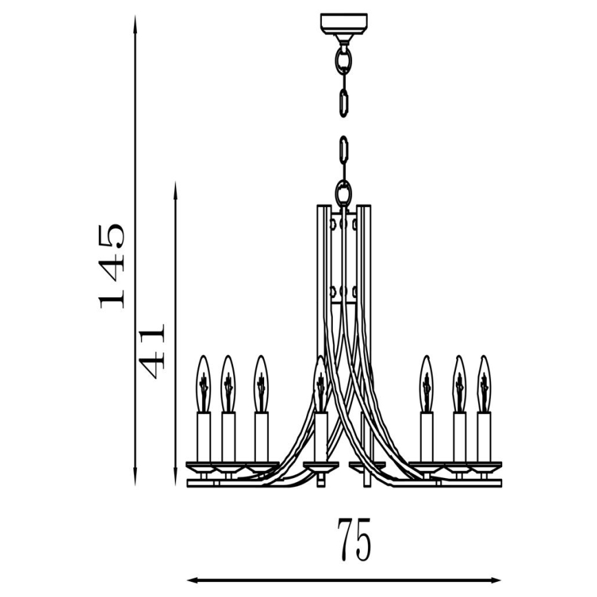 Searchlight - Lámpara colgante con cadena ASCONA 8xE14/60W/230V