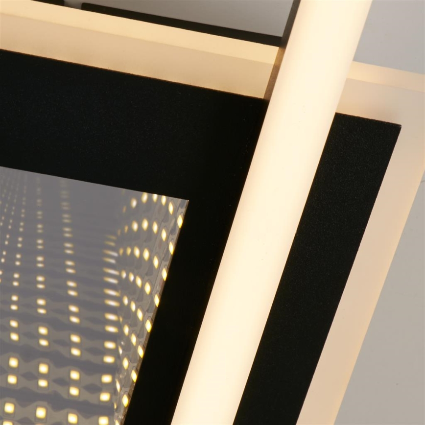 Searchlight - Lámpara de techo LED regulable QUADRATE LED/24W/230V 36x36 cm negra