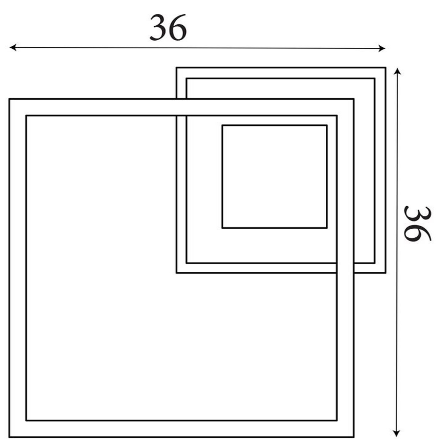 Searchlight - Lámpara de techo LED regulable QUADRATE LED/24W/230V 36x36 cm negra