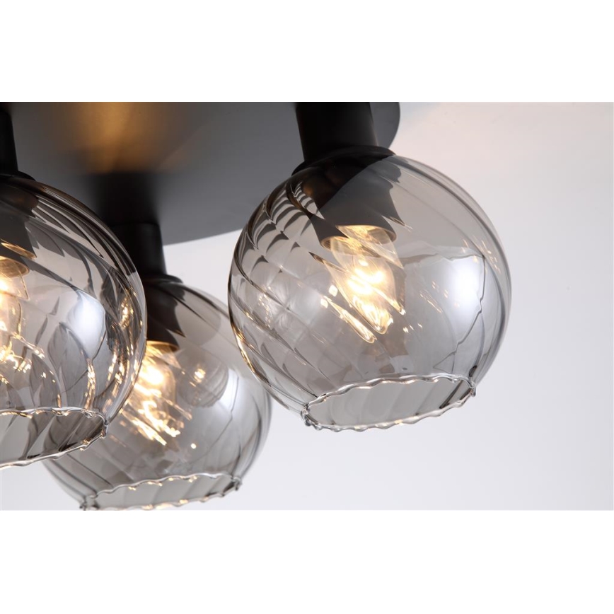 Searchlight - Lámpara de techo RADIANCE 3xE27/60W/230V Ø 37,5 cm negra