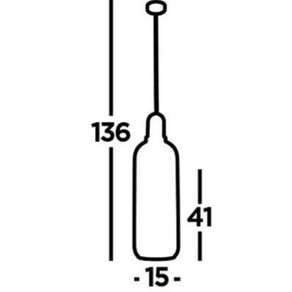 Searchlight - Lámpara colgante PIPETTE 1xE27/60W/230V lesklá