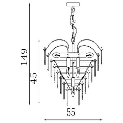 Searchlight - Lámpara colgante con cadena FEATHER 6xE14/60W/230V