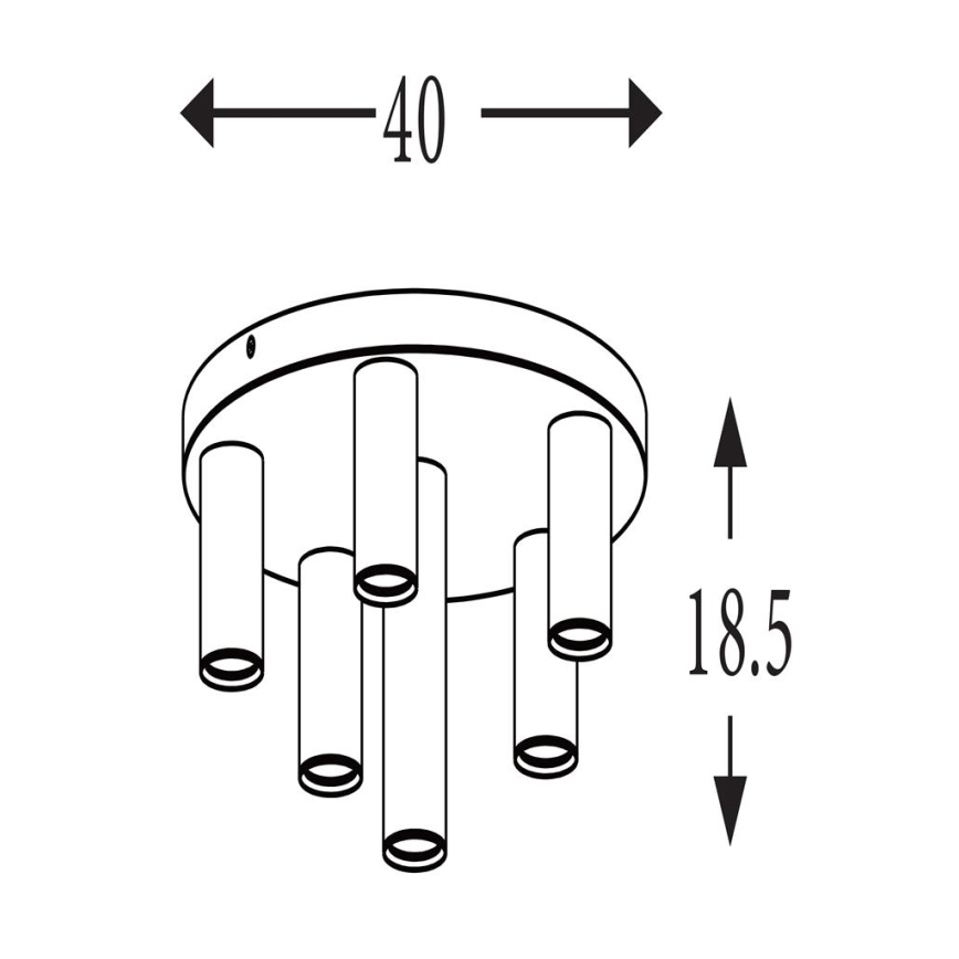 Searchlight - Lámpara de techo TUBES, 6x GU10/10W/230V, diámetro 40 cm