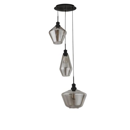 Searchlight - Lámpara colgante MIA 3xE27/60W/230V negro