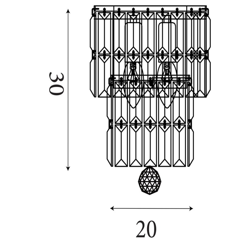 Searchlight - Aplique de pared para baño EMPIRE 2xE14/7W/230V IP44