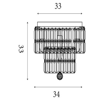 Searchlight - Lámpara de techo para baño EMPIRE 4xE14/60W/230V IP44