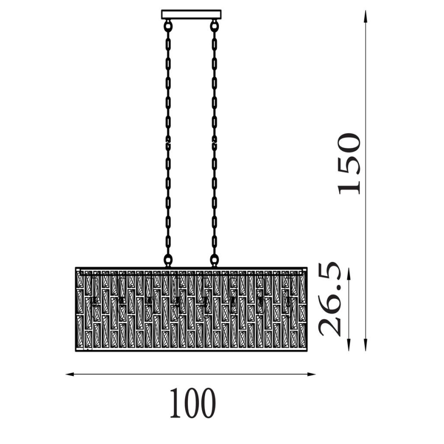 Searchlight - Lámpara de araña con cadena BIJOU 8xE14/40W/230V