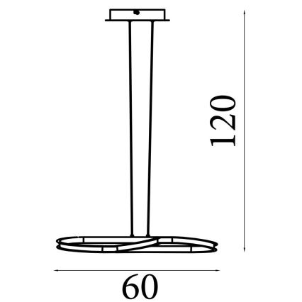 Searchlight - Lámpara colgante LED regulable sobre cable DOODLE LED/40W/230V latón