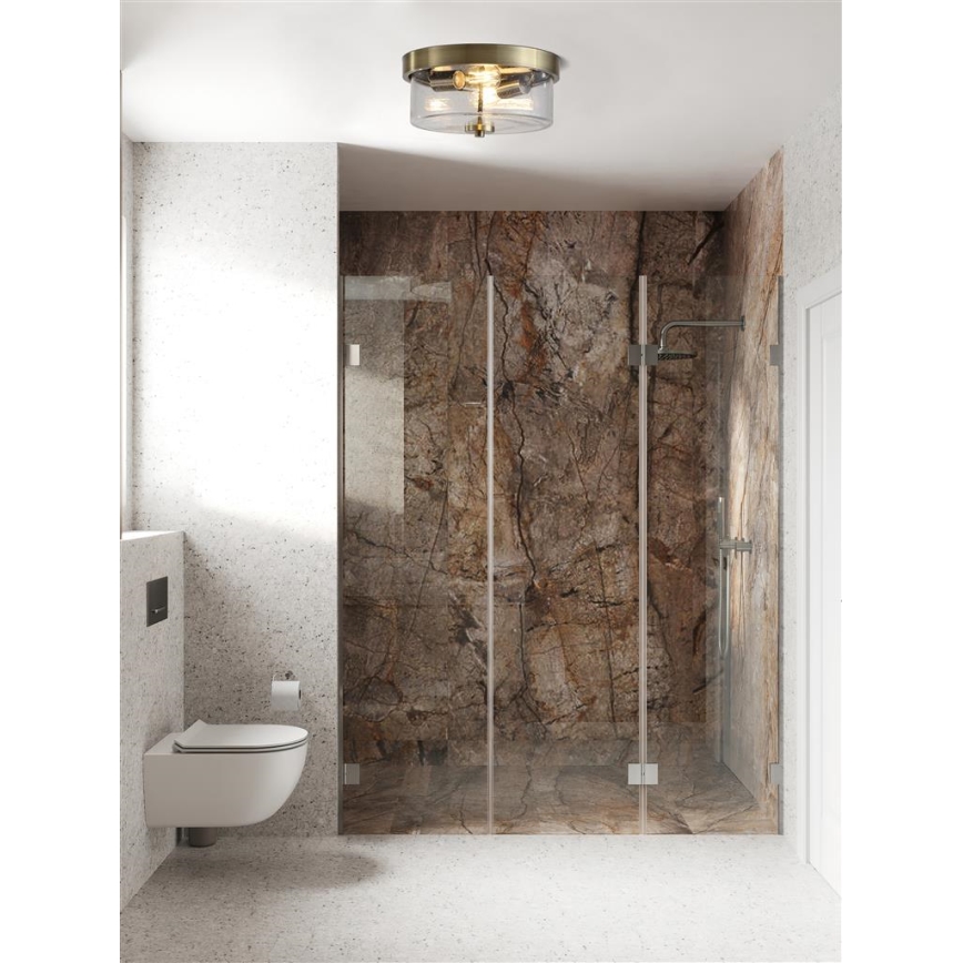 Searchlight - Plafón de techo para baño PRESTON 2xE27/60W/230V IP44 Ø 33 cm latón