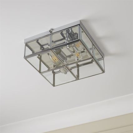 Searchlight - Plafón FLUSH 2xE14/40W/230V cromo brillante