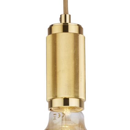 Searchlight - Lámpara colgante con cable SUSPENSION 1xE27/60W/230V dorada
