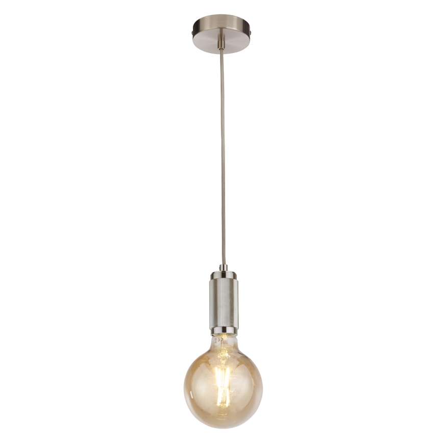 Searchlight - Lámpara colgante con cable SUSPENSION 1xE27/60W/230V plateada