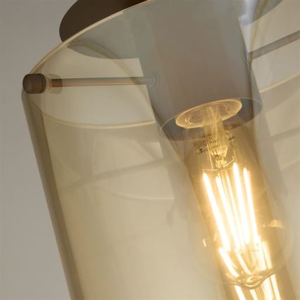 Searchlight - Lámpara de techo SWEDEN 1xE27/60W/230V pr. 22 cm marrón/ahumado