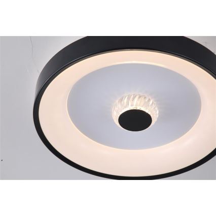 Searchlight - Lámpara de techo LED regulable POLKA LED/24W/230V + LED/6W Ø 38,5 cm negra