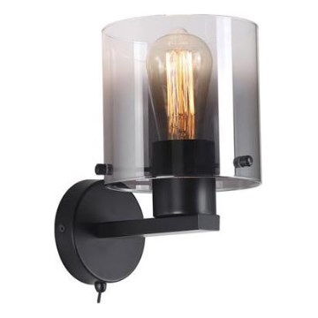 Searchlight - Aplique de pared SWEDEN 1xE27/60W/230V negro/ahumado