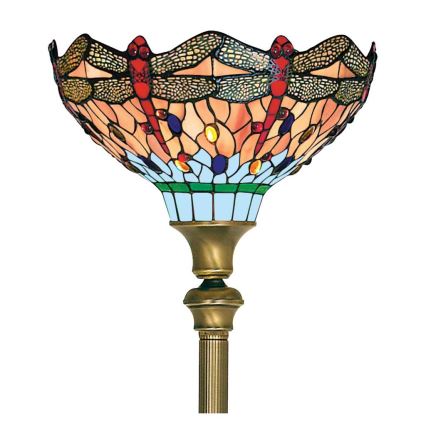Searchlight - Tiffany Lámpara de pie DRAGONFLY 1xE27/60W/230V