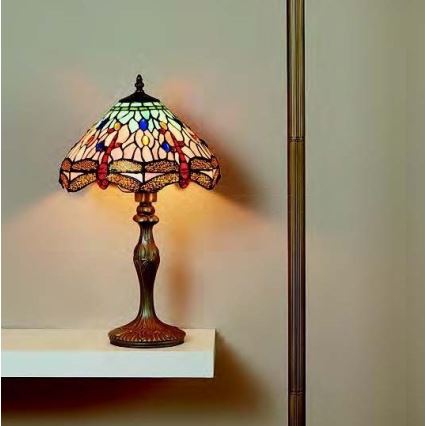 Searchlight - Lámpara de mesa Tiffany DRAGONFLY 1xE27/60W/230V