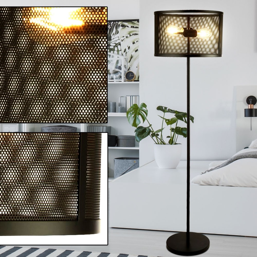 Searchlight - Lámpara de pie FISHNET 2xE27/60W/230V negro