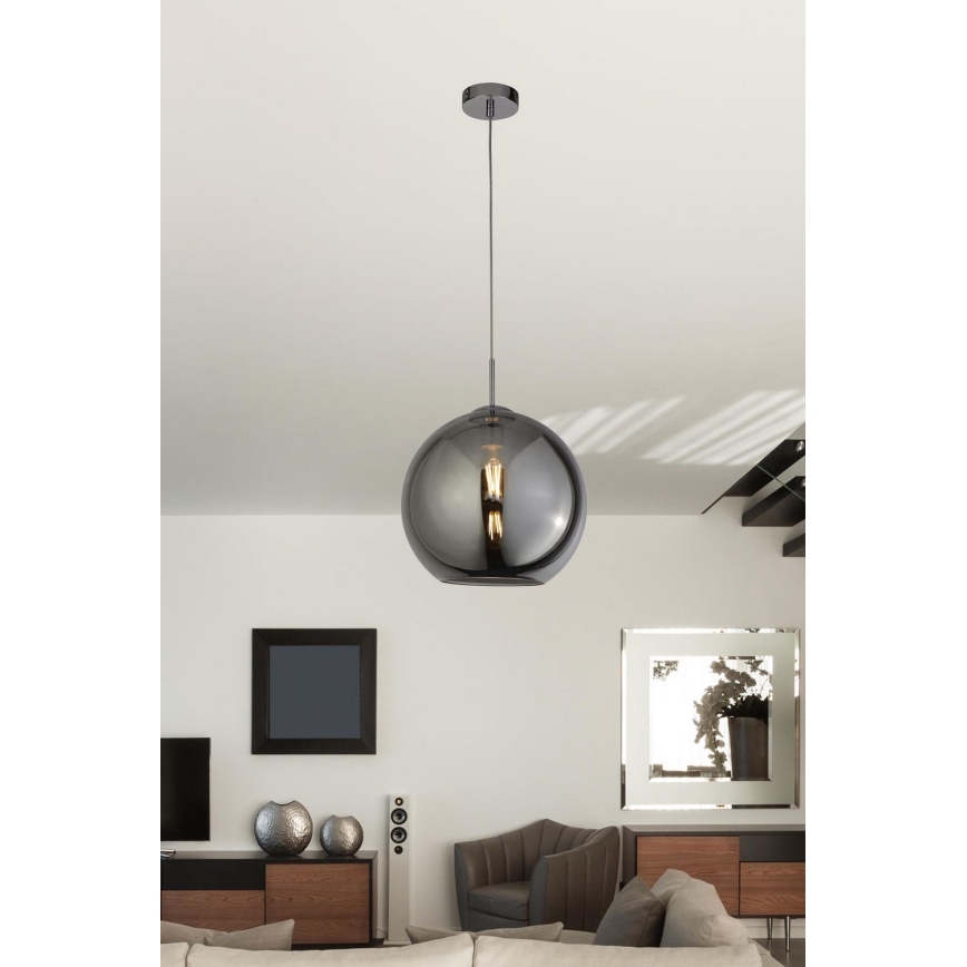 Searchlight - Lámpara colgante BALL 1xE27/60W/230V negro