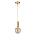 Searchlight - Lámpara colgante con cable SUSPENSION 1xE27/60W/230V dorada