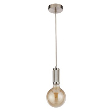 Searchlight - Lámpara colgante con cable SUSPENSION 1xE27/60W/230V plateada