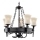 Searchlight - Lámpara colgante con cadena CARTWHEEL 5xE27/60W/230V negra