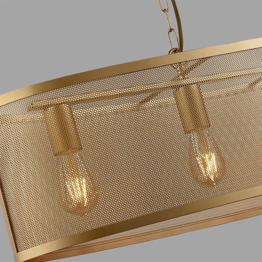 Searchlight - Lámpara colgante con cadena FISHNET 4xE27/60W/230V dorado