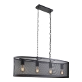 Searchlight - Lámpara colgante con cadena FISHNET 4xE27/60W/230V negro