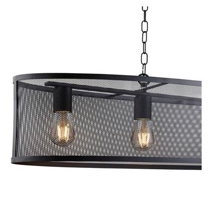 Searchlight - Lámpara colgante con cadena FISHNET 4xE27/60W/230V negro