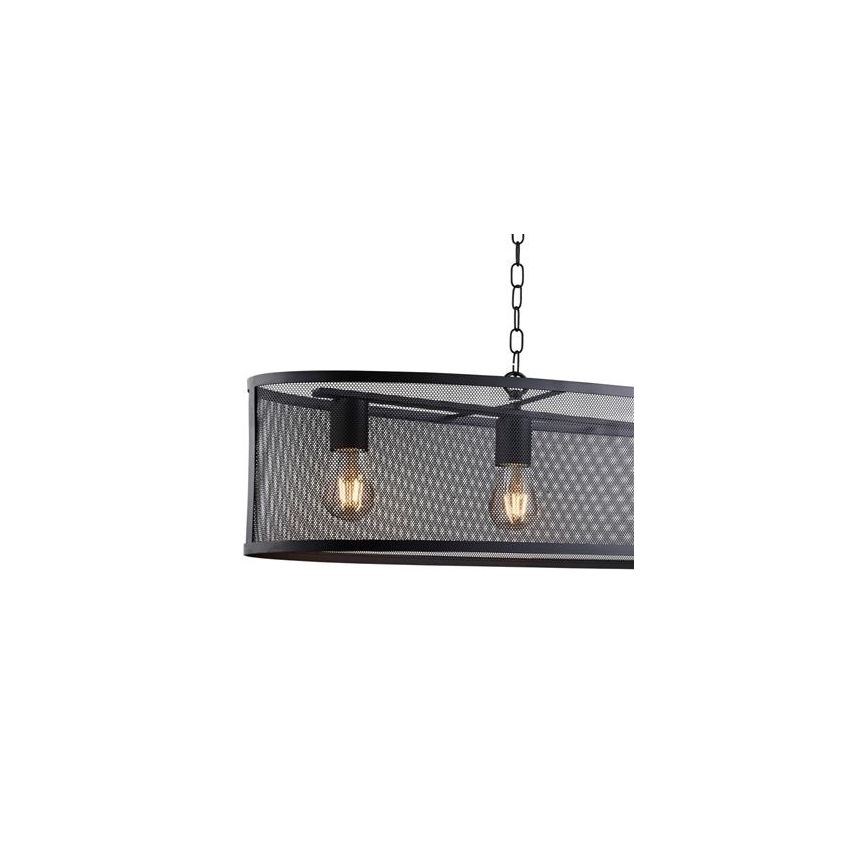Searchlight - Lámpara colgante con cadena FISHNET 4xE27/60W/230V negro