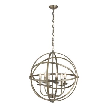 Searchlight - Lámpara colgante con cadena ORBIT 6xE14/60W/230V latón