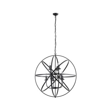 Searchlight - Lámpara colgante con cadena ORBIT 8xE14/60W/230V negra