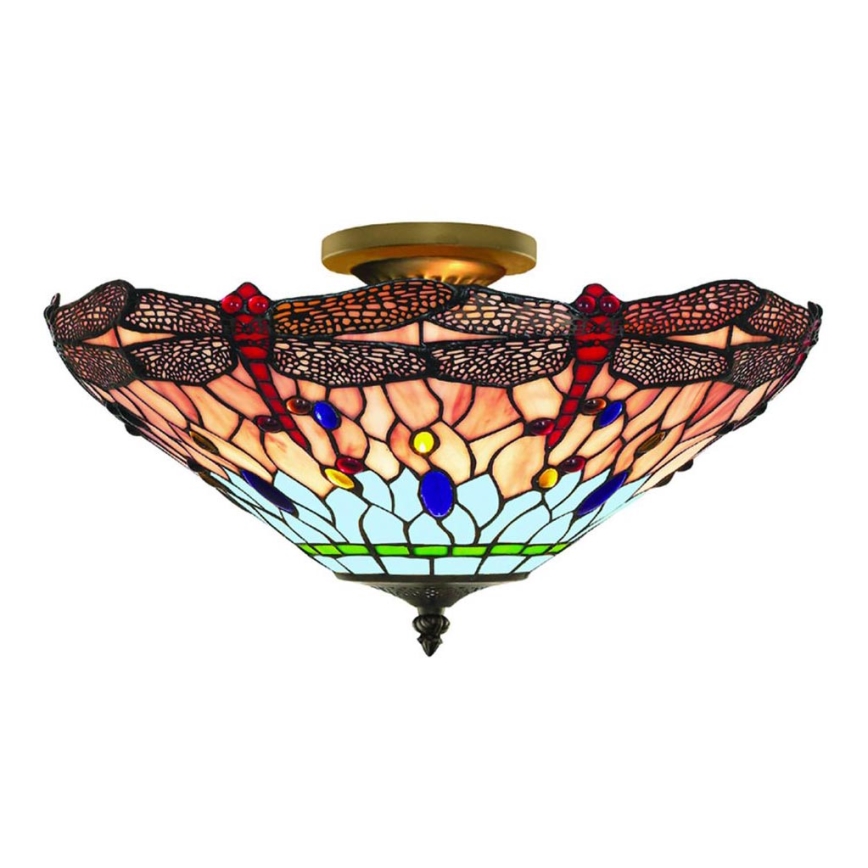 Searchlight - Lámpara de techo Tiffany DRAGONFLY 3xE14/40W/230V